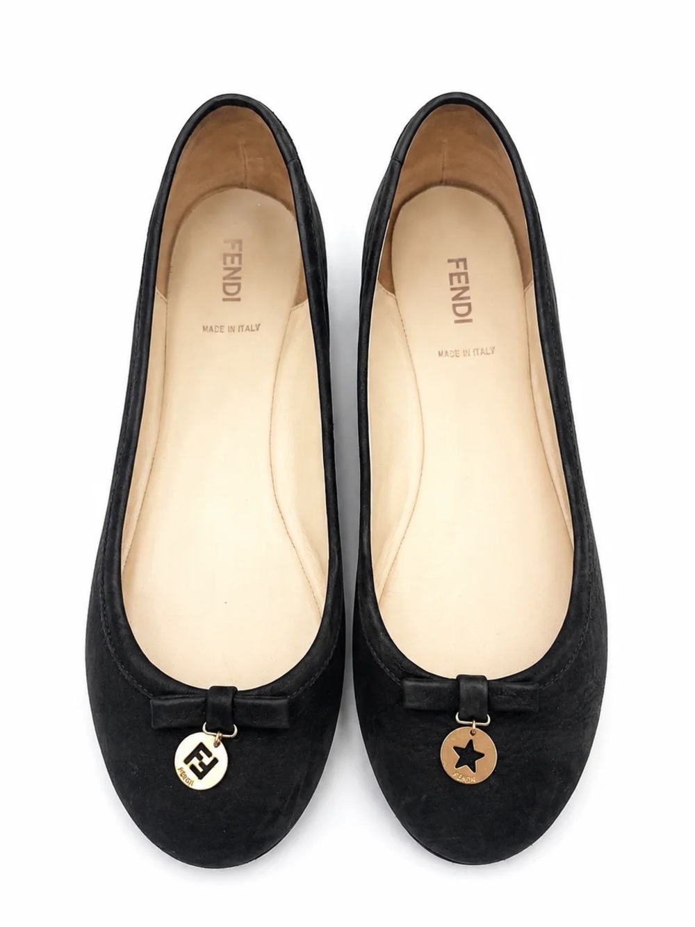 Fendi Brown Suede Leather Ballet Pumps Size 38